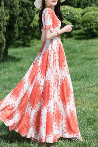 Chiffon Summer New Long dress C4036