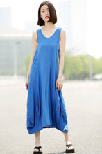 Load image into Gallery viewer, Linen long vest sleeveless dress C355
