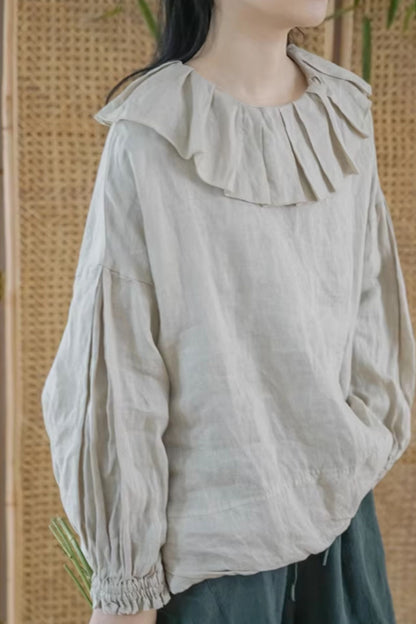 Spring casual linen blouse for women C5434