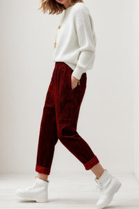 Long Corduroy Harem Pants Women C4310