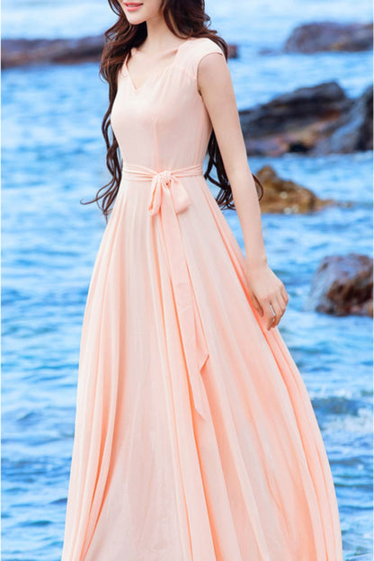 summer new women's big swing chiffon dress C4080