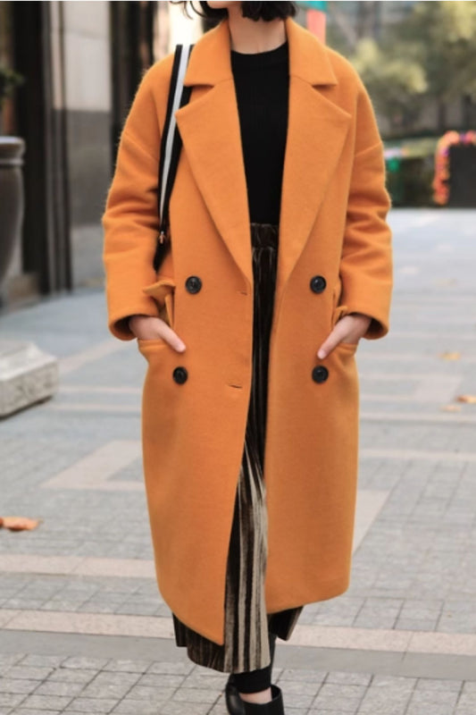 Winter warm long trench wool coat C5167