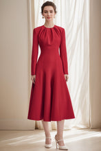 Load image into Gallery viewer, Women&#39;s red round neck dress C4296
