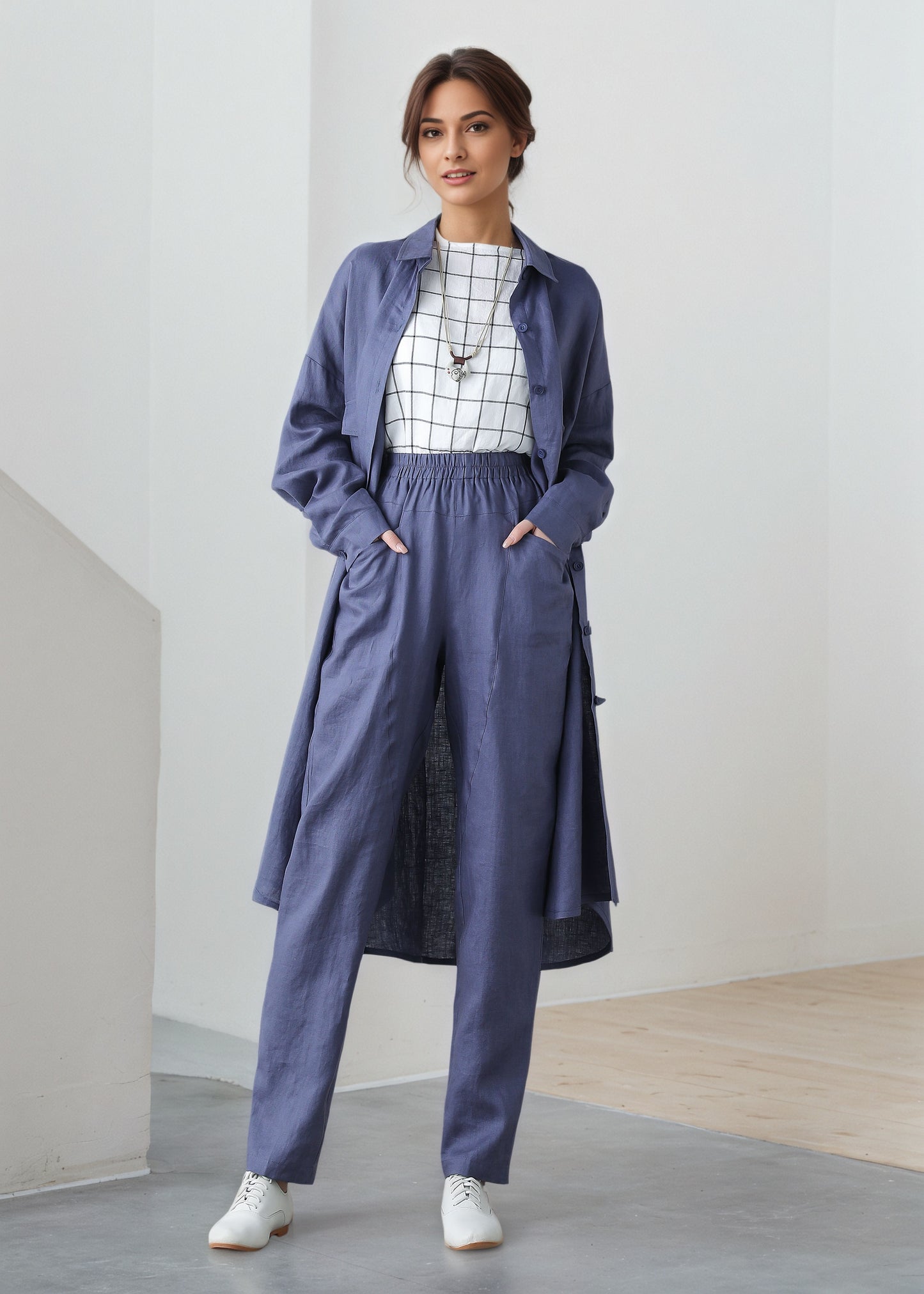 Long sleeves shirt dress C5327