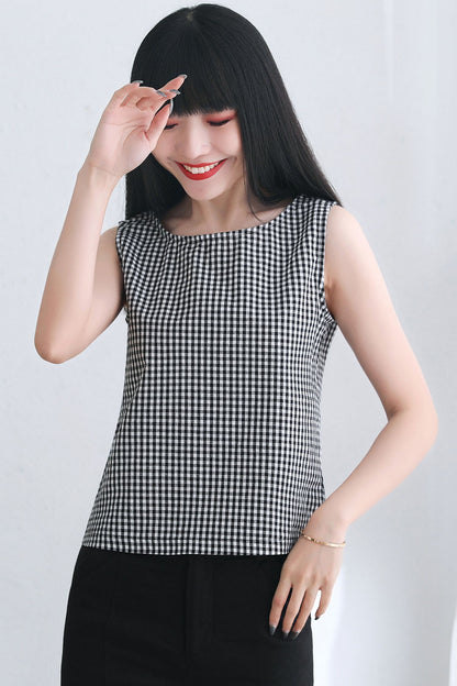 Linen Sleeveless Tank Summer top C2669