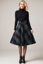 Load image into Gallery viewer, A Line Flared Midi Plaid Skirt Women C4353
