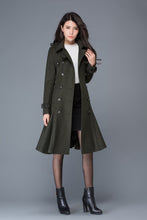 Load image into Gallery viewer, Double breasted Wool trench coat women C1028
