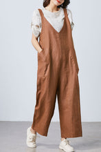 Load image into Gallery viewer, Loose Linen jumpsuit, womens linen overall C1695
