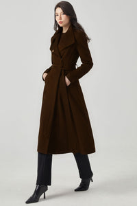 Wool Coat Women, Long Wool Coat C3564