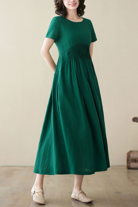 Short sleeve maxi dress C3953