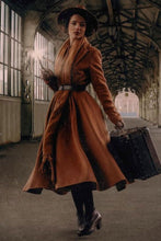 Load image into Gallery viewer, vintage inspired long wool princess coat C2923
