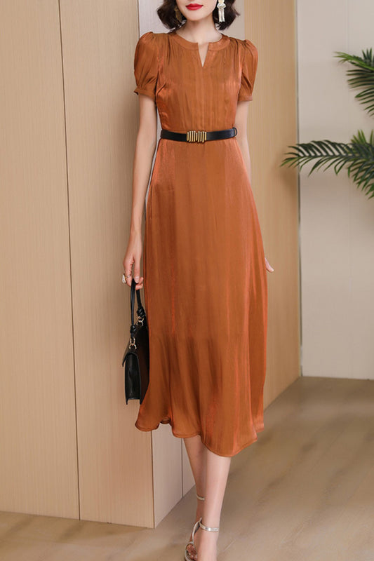 summer orange long dress C4077