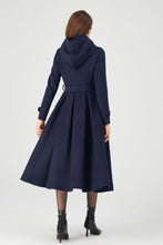 Load image into Gallery viewer, Navy Blue Wool Coat Dress C3681
