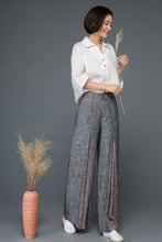 Load image into Gallery viewer, pleated linen womens wide leg pants C1152
