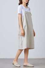 Load image into Gallery viewer, Women Casual Linen Vest Dress Strap Dress Loose Overalls With Pockets C1675
