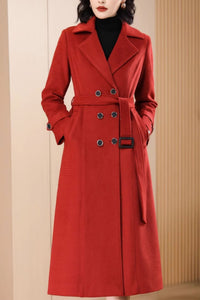 Women's Autumn and winter red plaid coat C4215