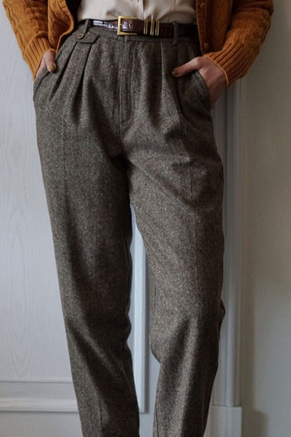 dark gray casual winter wool pants TT0130