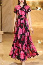 Load image into Gallery viewer, Summer chiffon floral dress women C4108
