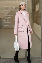 Load image into Gallery viewer, Pink Loose Fitting Wool Coat Women  C2573
