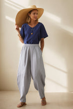 Load image into Gallery viewer, Women&#39;s Wide Leg Linen Pants C4003
