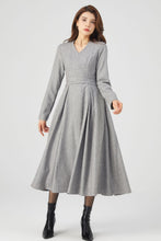 Load image into Gallery viewer, Winter Grey Wool Dress C3679
