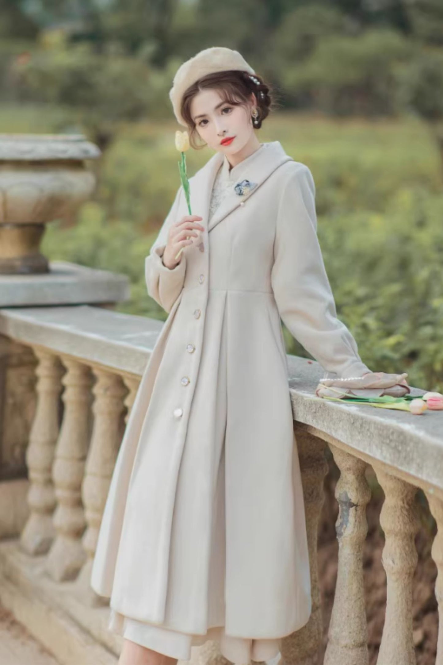 Long princess winter warm wool coat C4468