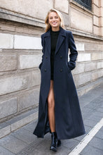 Load image into Gallery viewer, Double breasted long trench wool coat C4499
