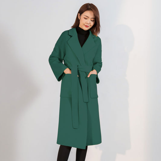 Winter Oversized Wrap Belt Wool Coat C5138