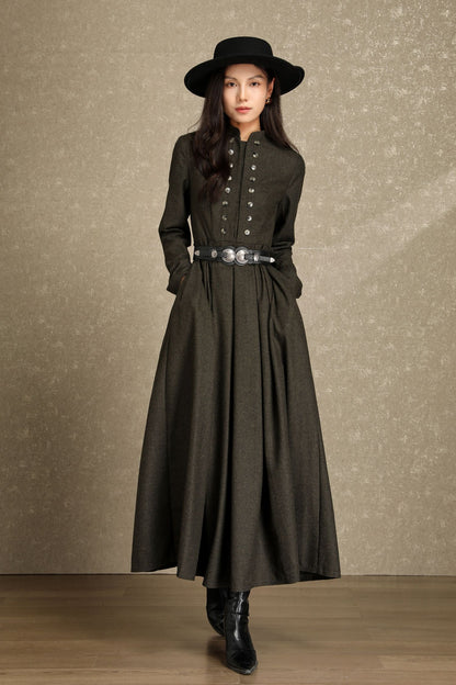 Womens Winter Wool Maxi Dress C4642