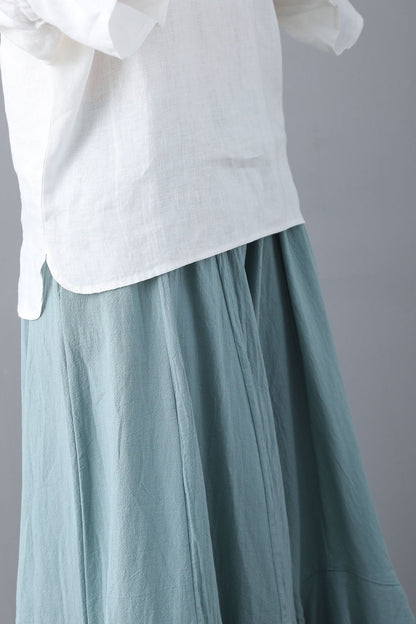 White linen Spring and Summer organic tops C1864