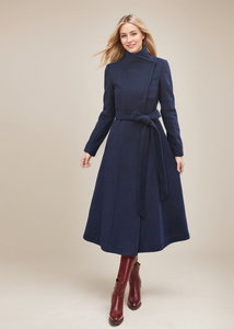 Women Asymmetrical Elegant Wool Coat C713