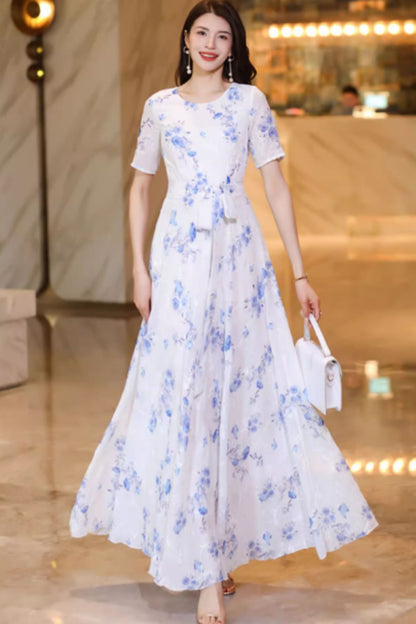 Floral prom summer chiffon dresses C4922