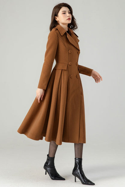 Double breasted winter wool coat for women C4321
