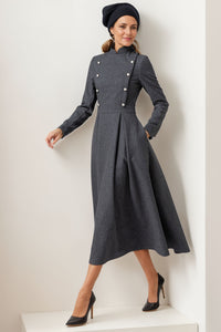 Winter Wool Maxi Dress Women C4045