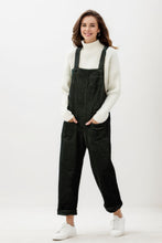 Load image into Gallery viewer, Women&#39;s black corduroy overalls C4311
