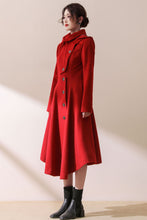 Load image into Gallery viewer, Asymmetric Hooded wool jacket coat C1781
