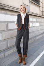 Load image into Gallery viewer, Striple winter wool casual pants women C4340
