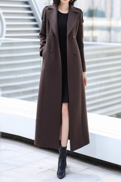 Long trench wool coat women C5170