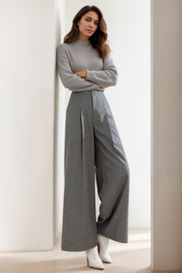 Wide Leg Wool Pants Women C4309