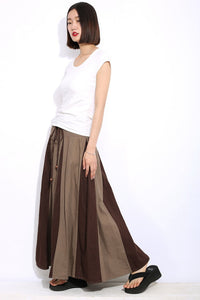 Maxi long woman linen plus size skirt C332