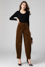 Load image into Gallery viewer, Corduroy Womens Casual Harem Pants C4312
