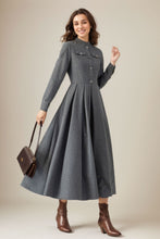 Load image into Gallery viewer, Autumn/winter Gray Wool Dress C4316
