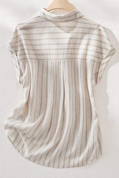 Striple linen summer shirt top women C5044