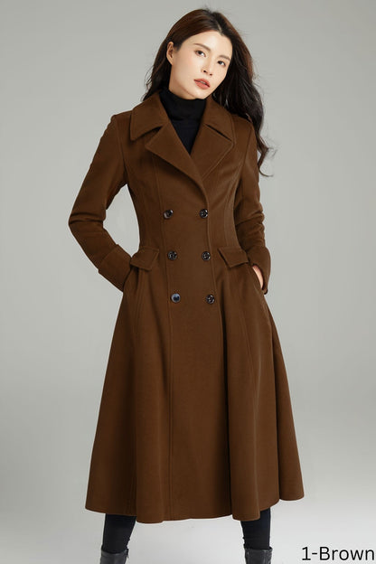 Autumn Winter Red Wool Coat C2996