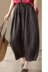 Loose fitting lantern linen pants C4425