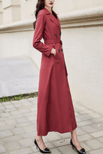 Load image into Gallery viewer, Burgundy women spring and autumn trench coat C4201
