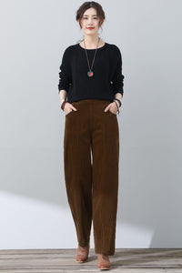 Casual Loose Women Corduroy Pants C4313