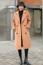 Load image into Gallery viewer, Double-breasted Long Wool Jacket Coat C2550
