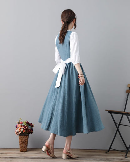 Swing Midi Princess Linen Dress C4703