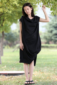 Unique Loose Fitting Linen dress C284